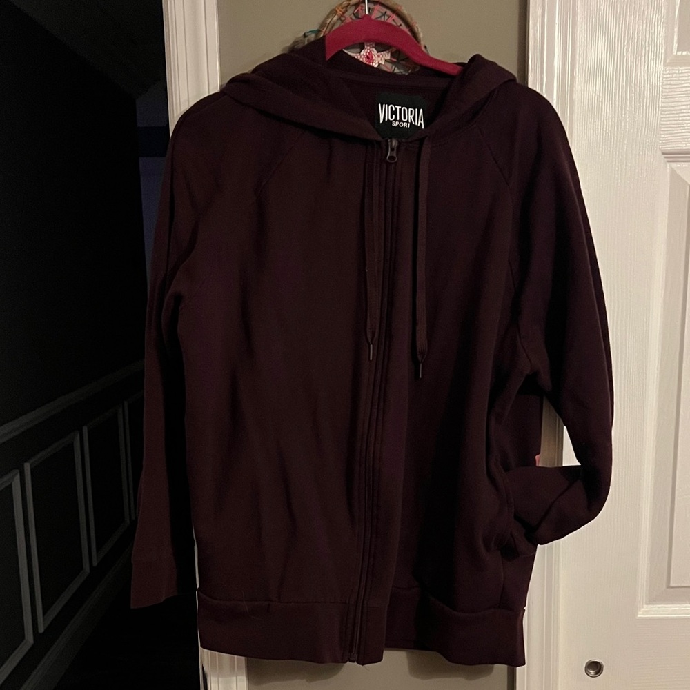 Victoria's Secret Deep Burgundy Zip-Up Hoodie